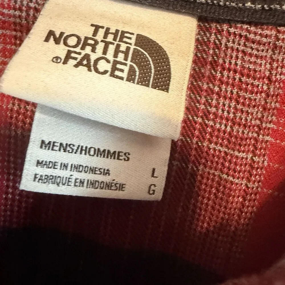 The North Face Arroyo Flannel Shirt Mens Large Red Black Plaid Heavyweight